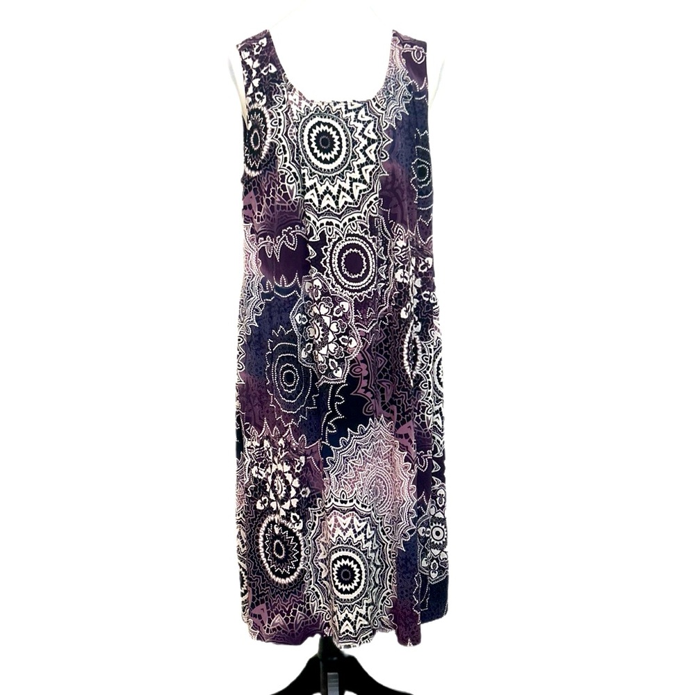 New R&M Richards Purple Pink Scoop Neck Sleeveless Sundress - Picture 2 of 8
